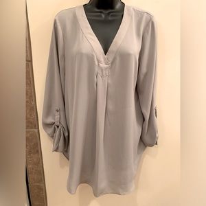 Apt. 9 gray chiffon blouse.  Size L.